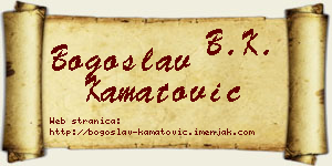 Bogoslav Kamatović vizit kartica